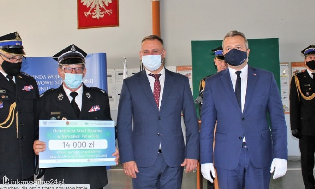 Strażacy z powiatu mogileńskiego otrzymali vouchery na zakup sprzętu oraz termomodernizację remiz strażackich