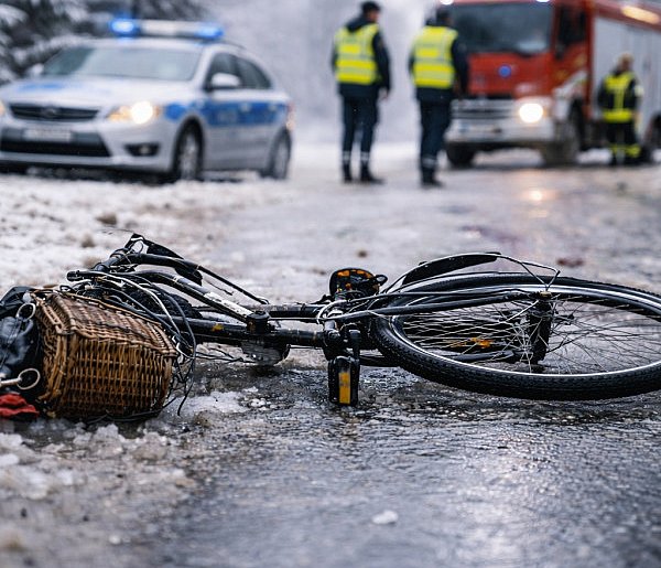 Śmierć 65-letniej rowerzystki. Wpadła w poślizg i przewróciła się na jezdnię-10629